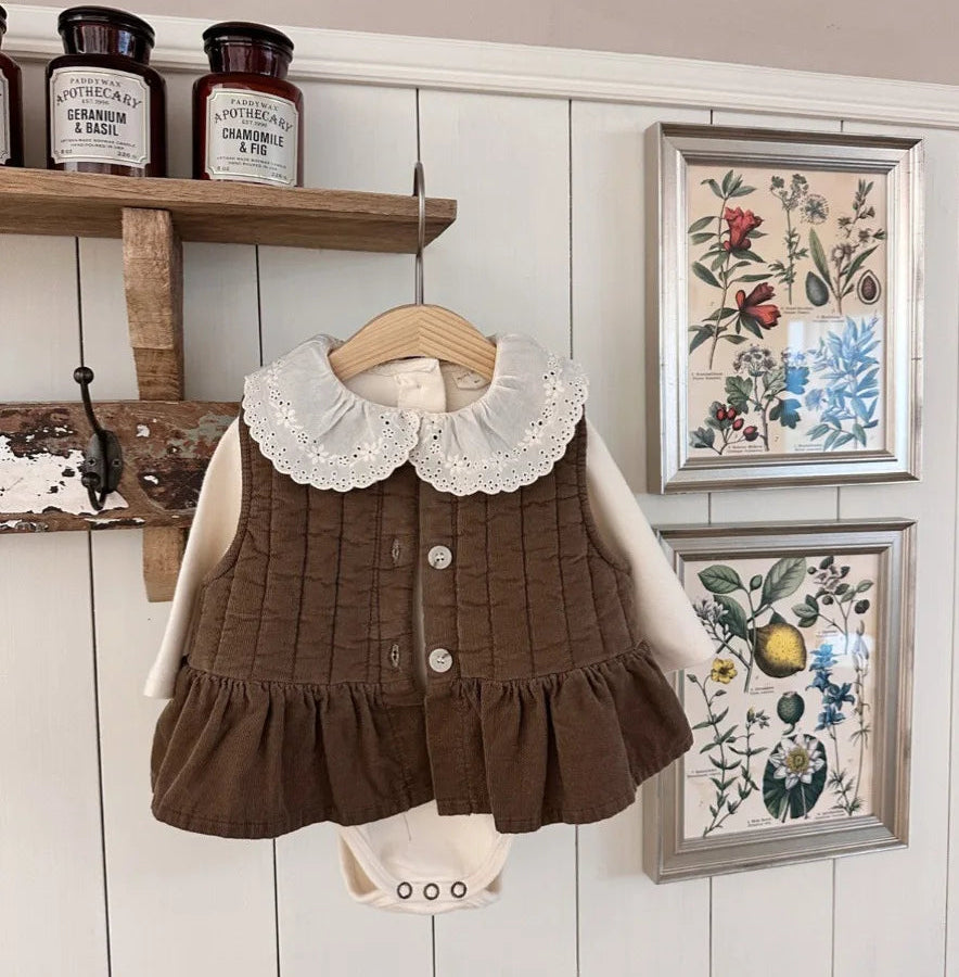 ベスト キッズベスト キルティングペプラムベスト ジャケット 2カラー ガールズ 女の子 子供服