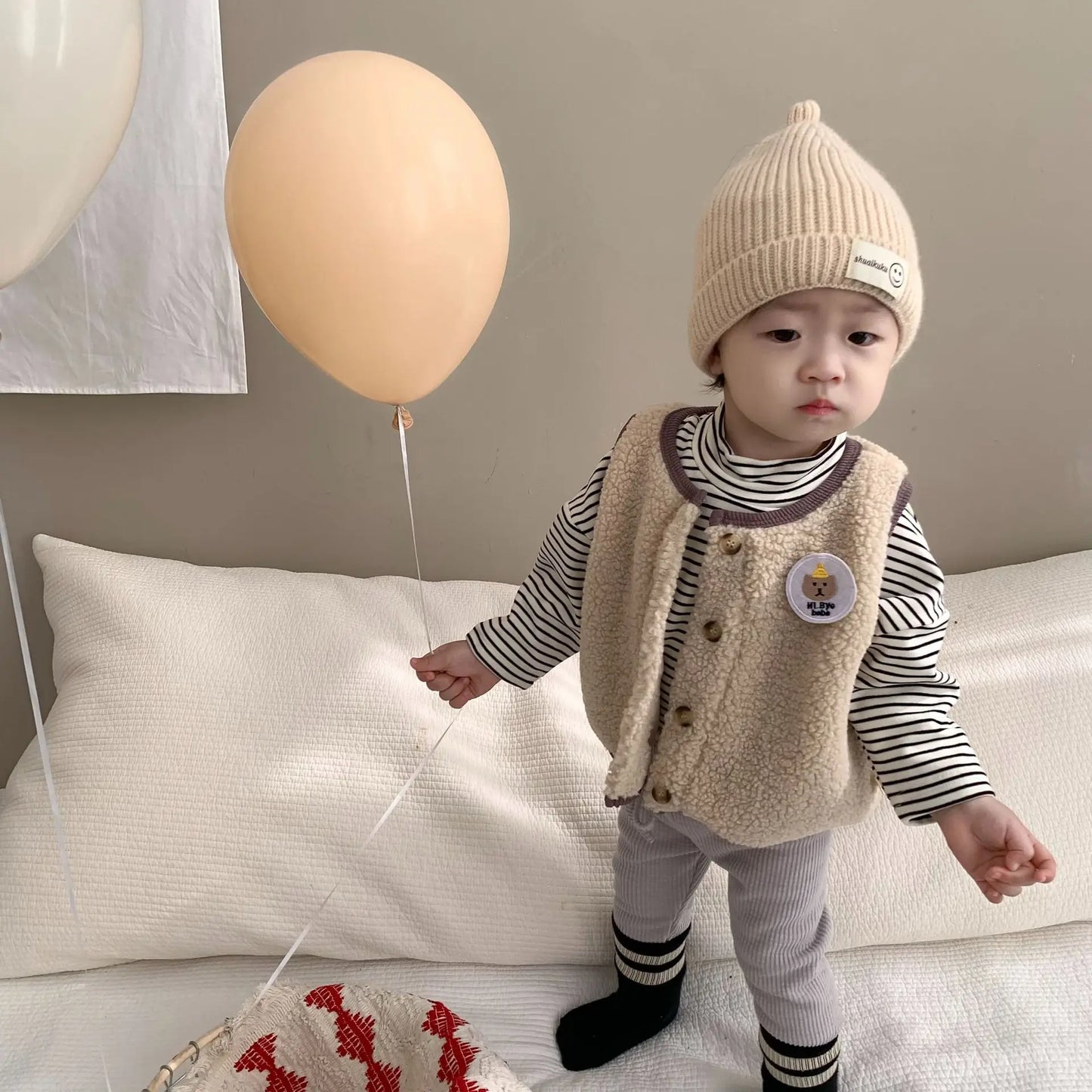 ベスト ベビーベスト ボアフリースアウターベスト アニマルワッペン 2カラー ボーイズ 男の子 子供服
