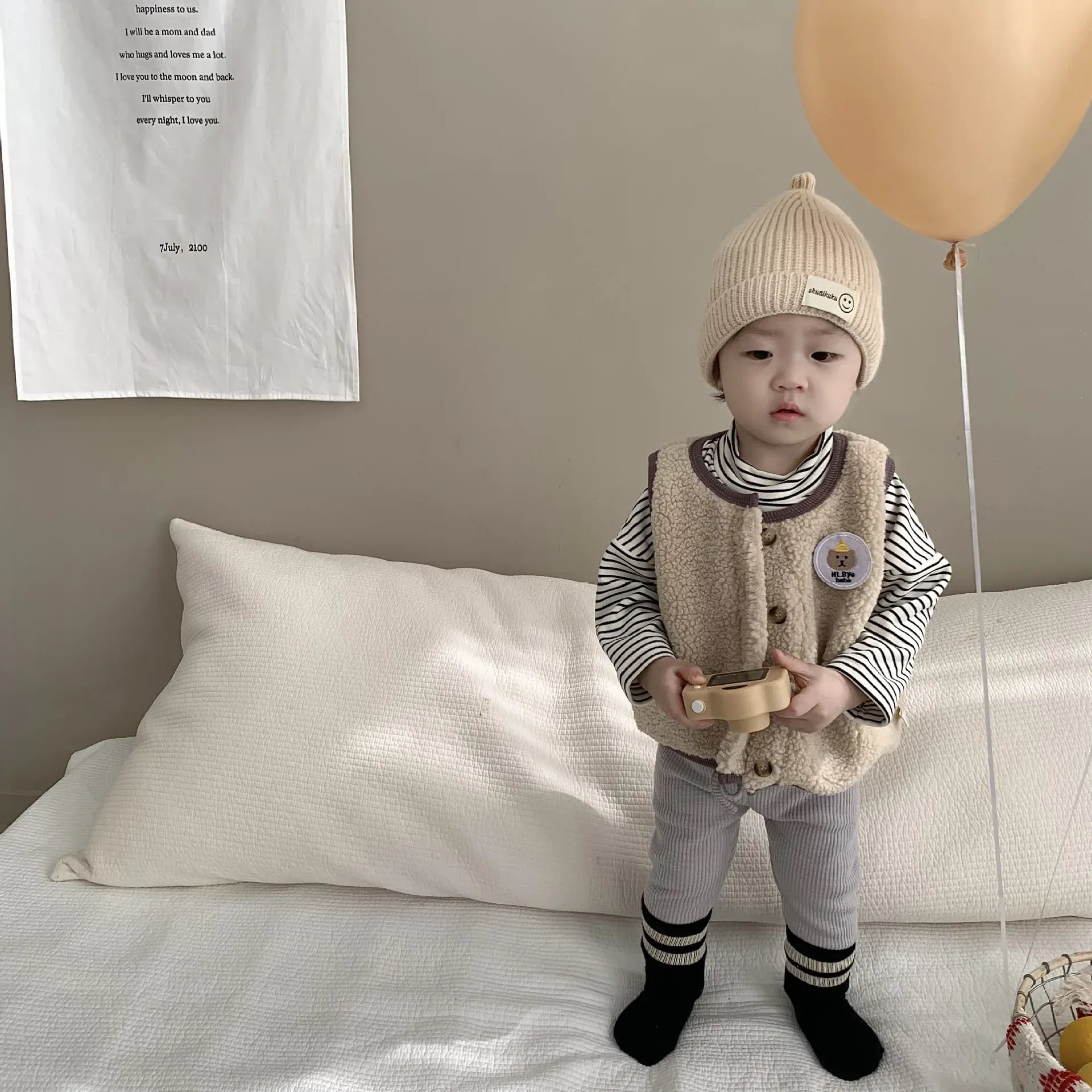 ベスト ベビーベスト ボアフリースアウターベスト アニマルワッペン 2カラー ボーイズ 男の子 子供服