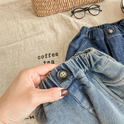 デニムパンツ キッズパンツ デニムパンツ 裏フリース 暖パン ワンポイントタグ ジーンズ ジーパン ブルー 2カラー ボーイズ 男の子 子供服