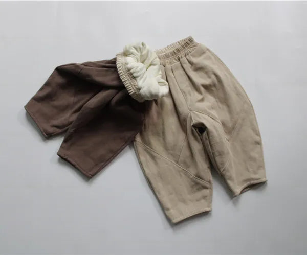 ロングパンツ・スウェットパンツ キッズパンツ 裏起毛 パッチワークパンツ カーキ コーヒー 2カラー ボーイズ 男の子 子供服
