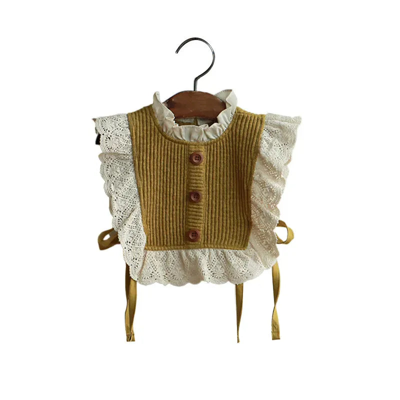 ベスト キッズビブベスト フリル レース ニットベスト 2カラー ガールズ 女の子 子供服