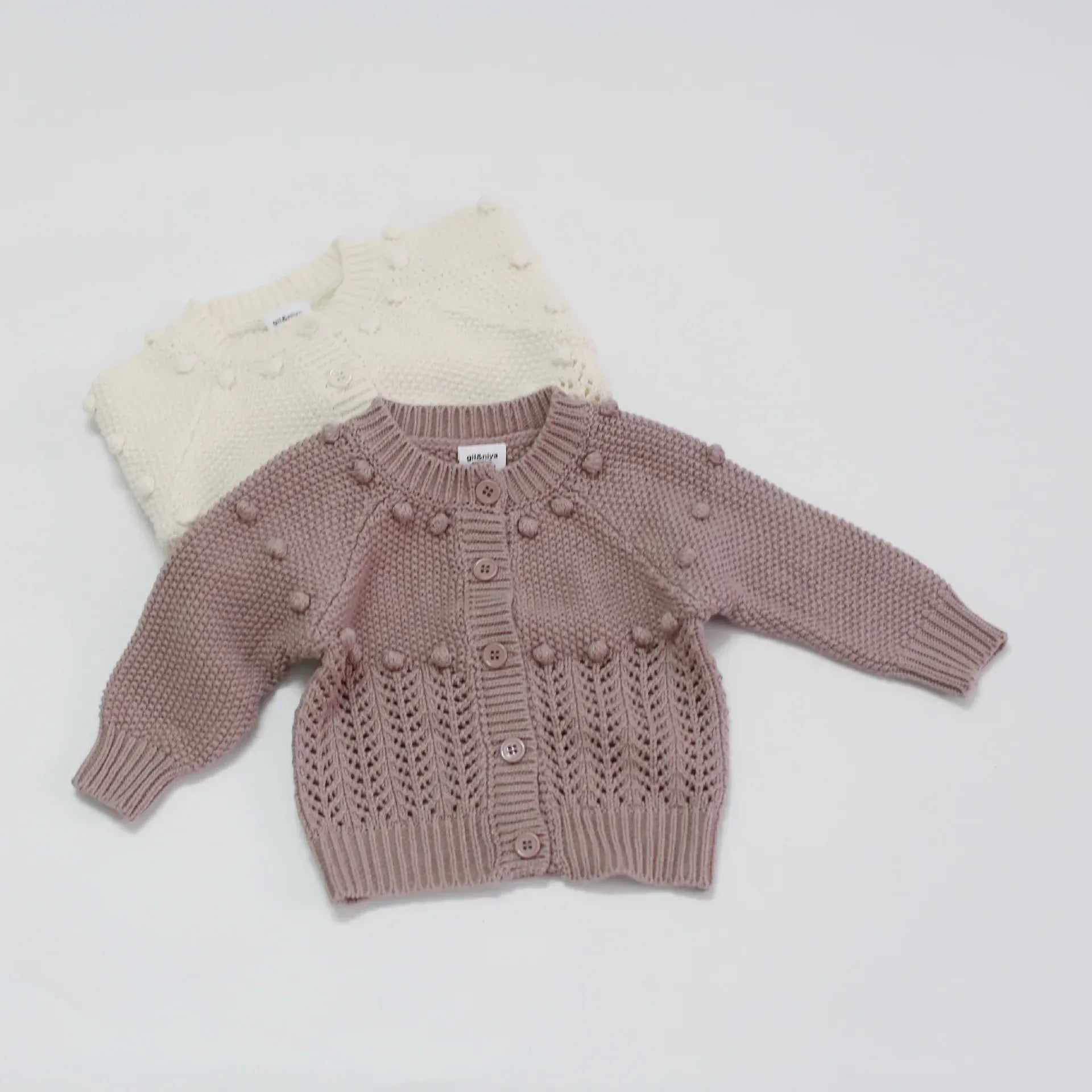カーディガン・パーカー ベビーキッズカーディガン レースニットセーター 2カラー ガールズ 女の子 子供服