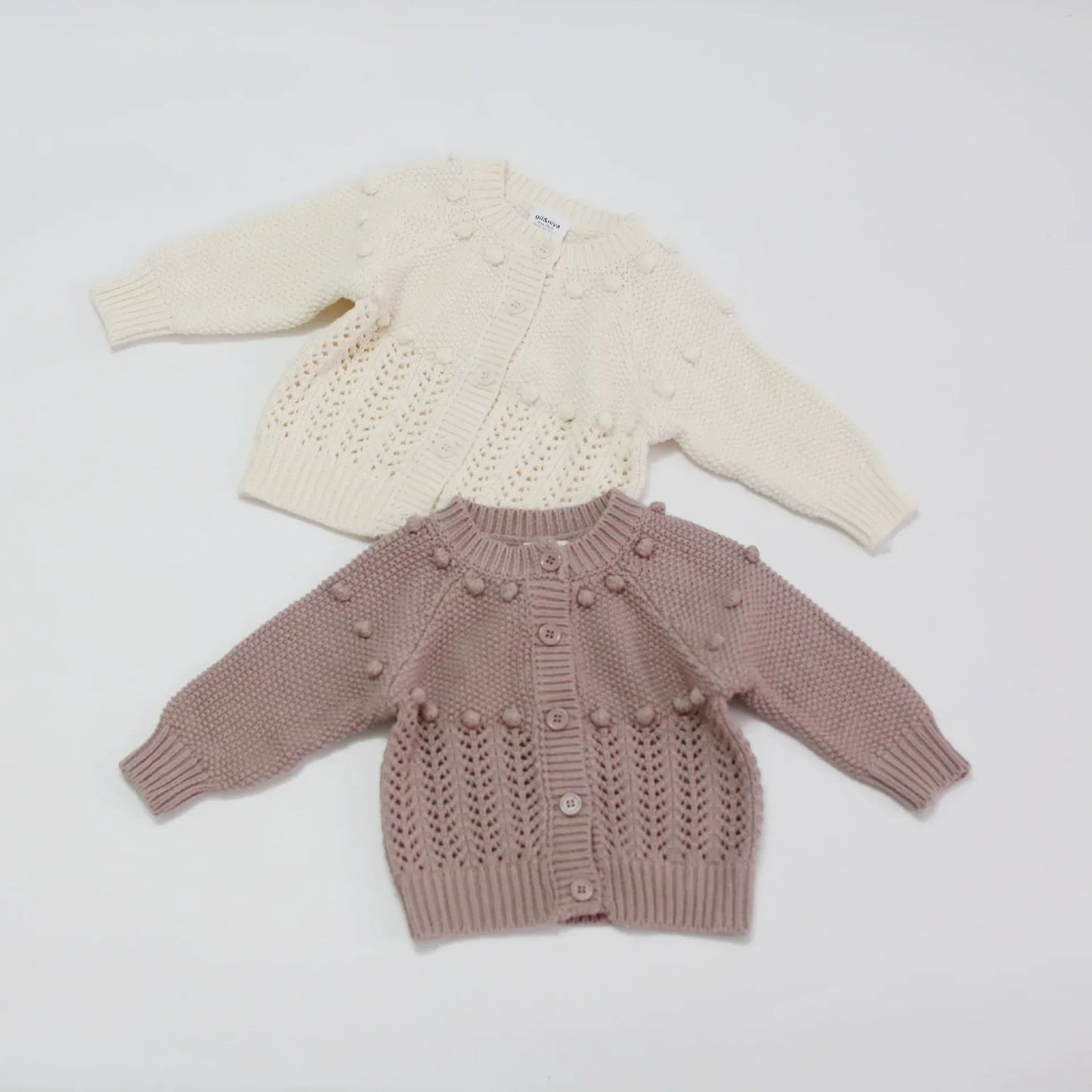 カーディガン・パーカー ベビーキッズカーディガン レースニットセーター 2カラー ガールズ 女の子 子供服