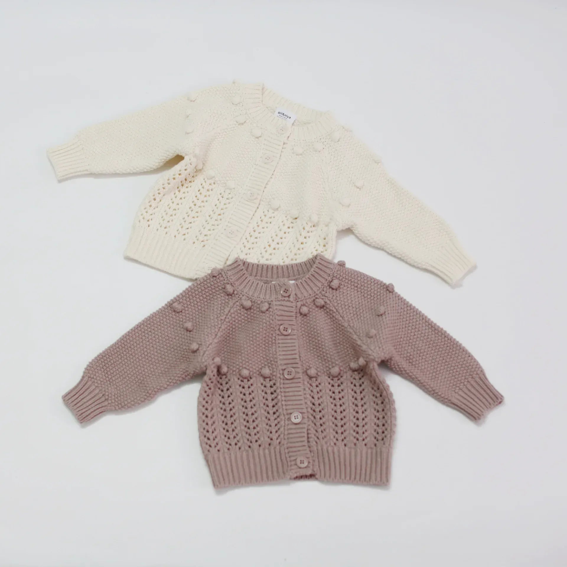 カーディガン・パーカー ベビーキッズカーディガン レースニットセーター 2カラー ガールズ 女の子 子供服