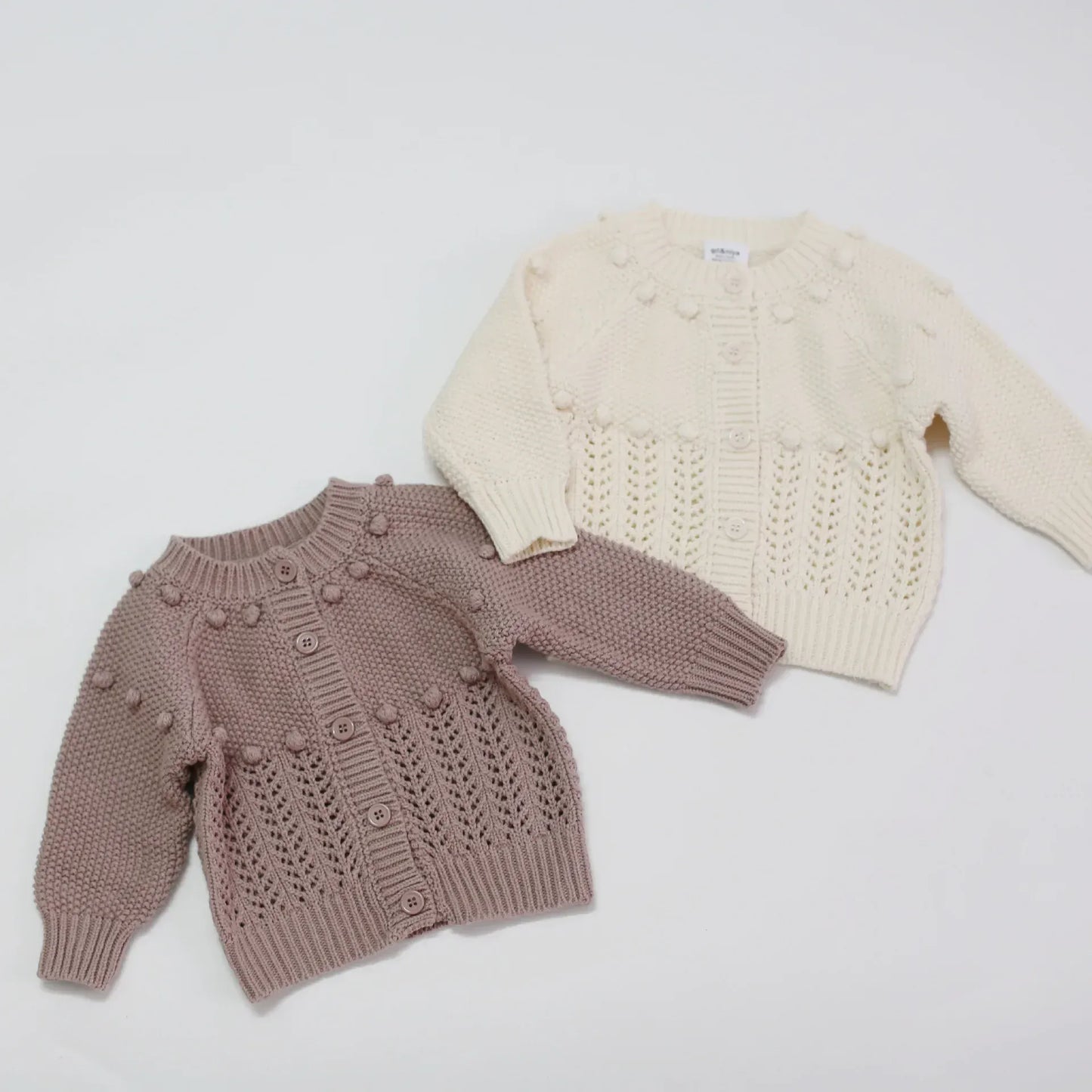 カーディガン・パーカー ベビーキッズカーディガン レースニットセーター 2カラー ガールズ 女の子 子供服