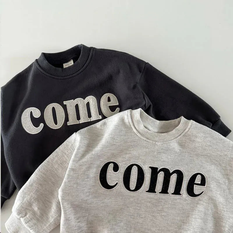 トレーナー・フーディ キッズスウェットシャツ レターロゴ刺繍トレーナー 2カラー ボーイズ 男の子 子供服