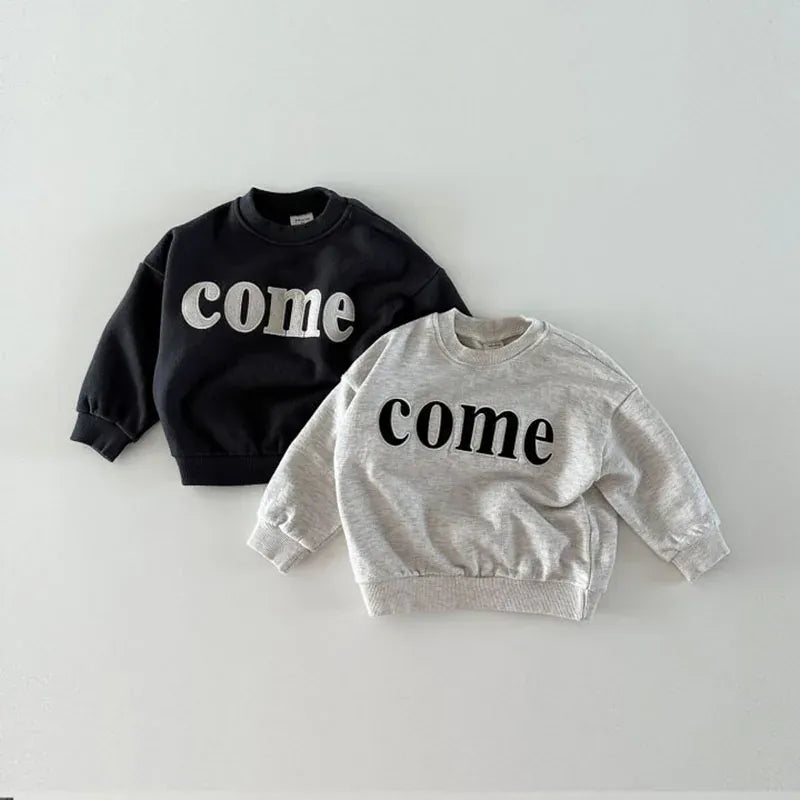 トレーナー・フーディ キッズスウェットシャツ レターロゴ刺繍トレーナー 2カラー ボーイズ 男の子 子供服