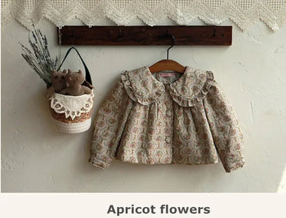 ショートコート・ジャケット・ジャンパー キッズアウター コート フラワー 花柄プリントジャケット 2カラー ガールズ 女の子 子供服