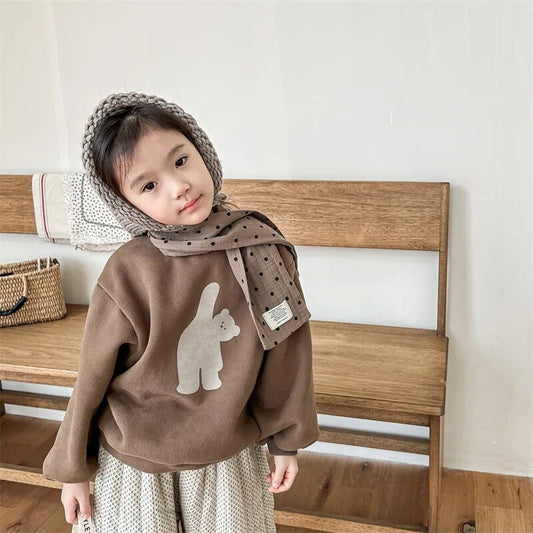 トレーナー・フーディ キッズスウェットシャツ トレーナー くま ベアプリント バットスリーブ ドルマンスリーブ グレー ブラウン 2カラー ユニセックス 男の子 女の子 子供服