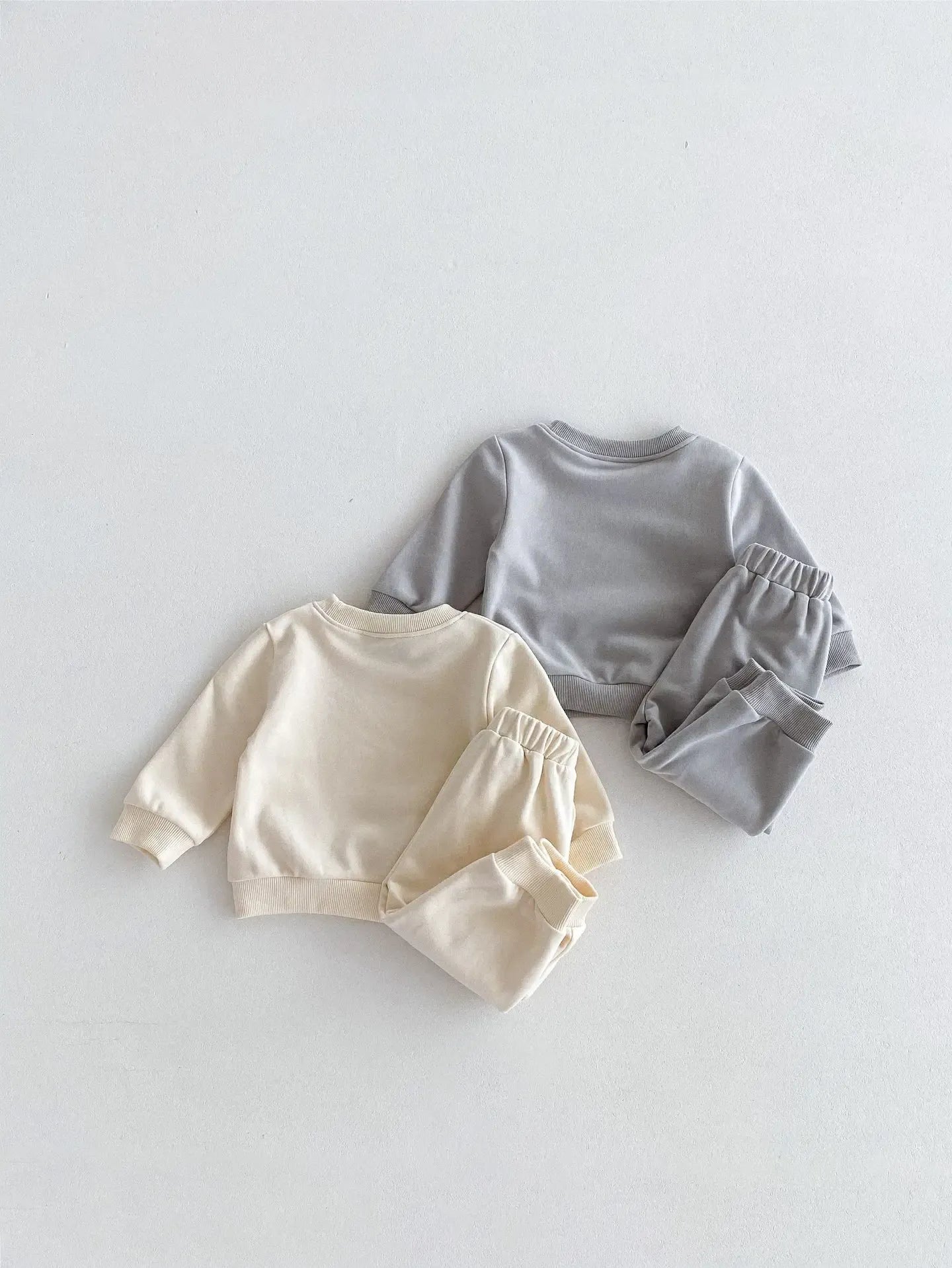 長袖セットアップ ベビーキッズセットアップ 2点セット スウェットシャツ+スウェットパンツ レターロゴプリント 2カラー