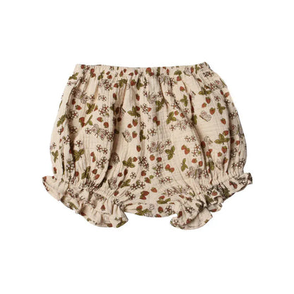 半袖セットアップ ベビーセットアップ 2点セット ノースリーブブラウス+フリルブルマパンツ フラワー花柄プリント 2カラー【mh0005726】