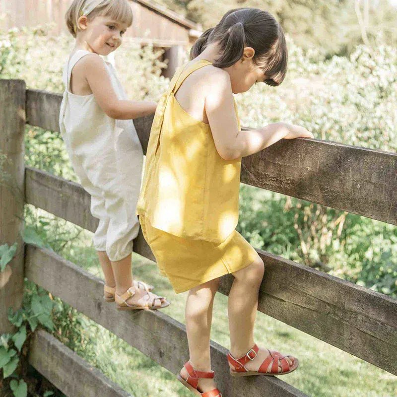 ノースリーブセットアップ キッズセットアップ 2点セット ノースリーブブラウス+ショートパンツ コットンリネン 2カラー【mh0006283】