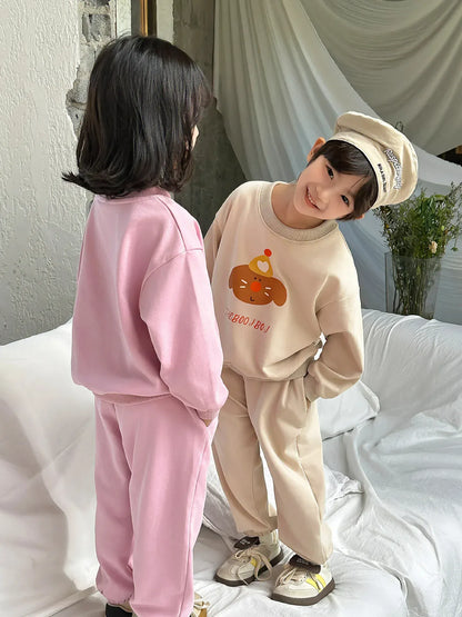 長袖セットアップ キッズセットアップ 2点セット 長袖プリントスウェットシャツ+スウェットパンツ アニマルプリント3カラー