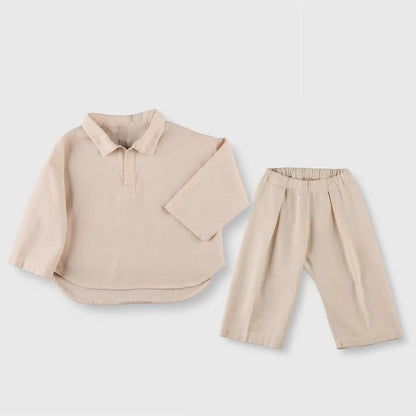長袖セットアップ キッズセットアップ 2点セット 長袖ポロシャツ ロングパンツ 3カラー