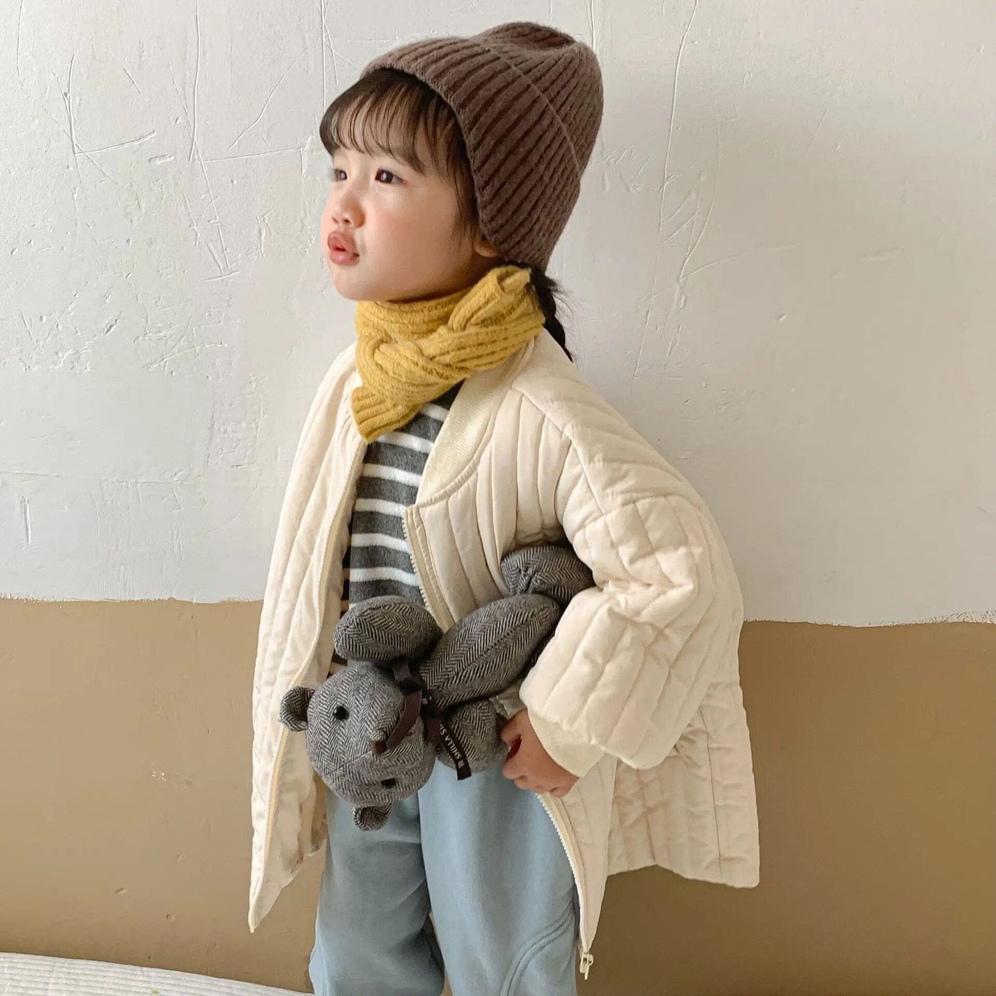 ロングコート キッズコート キルティング ロングコート アウター ブラック アプリコット 2カラー ユニセックス 男の子 女の子 子供服 3803E
