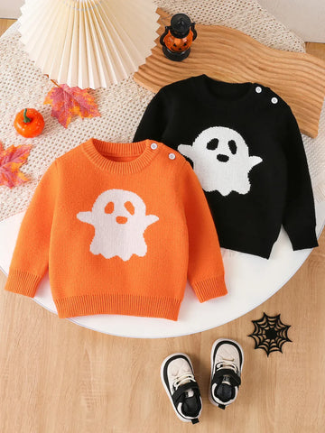 ニット・セーター キッズトップス ハロウィンコスチューム 長袖セーター おばけ 2カラー パーティ Halloween 👻【mh0006473】