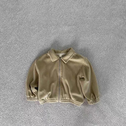 長袖セットアップ ベビーキッズセットアップ 2点セット 襟付きジップアップスウェットジャケット+ロングパンツ【mh-0008562】