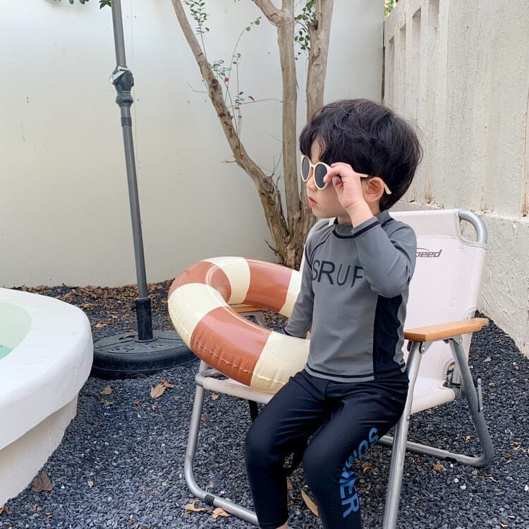 ベビー用水着 キッズ 水着 長袖 長ズボン セパレート ラッシュガード スイムウェア 2カラー ボーイズ【mh0002222】