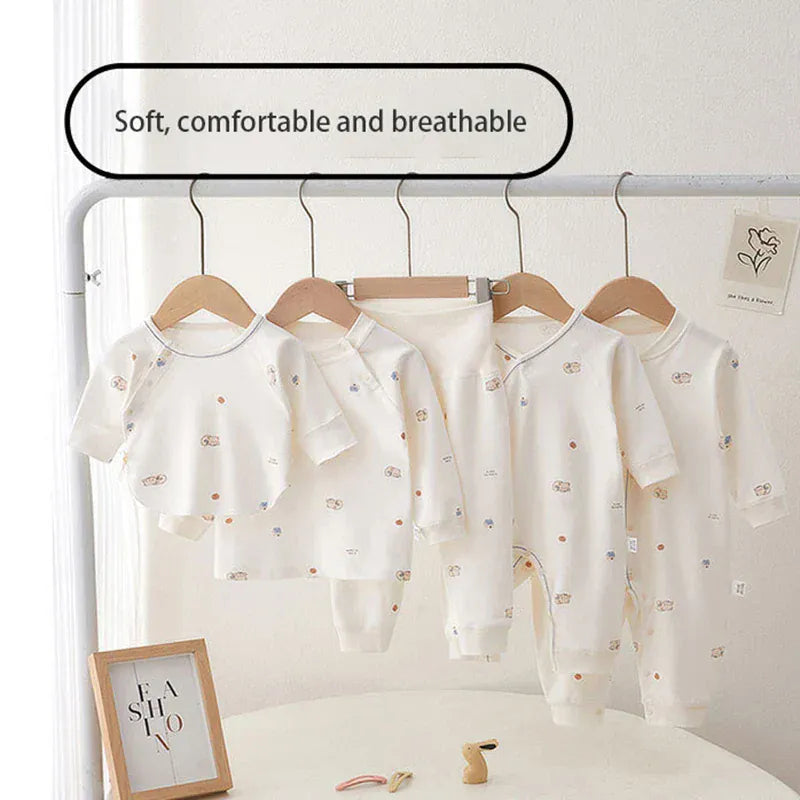 長袖ロンパース ベビーロンパース 長袖ジャンプスーツ ベアくまプリント ポケット ベージュ コーヒー 2カラー【mh0003731】