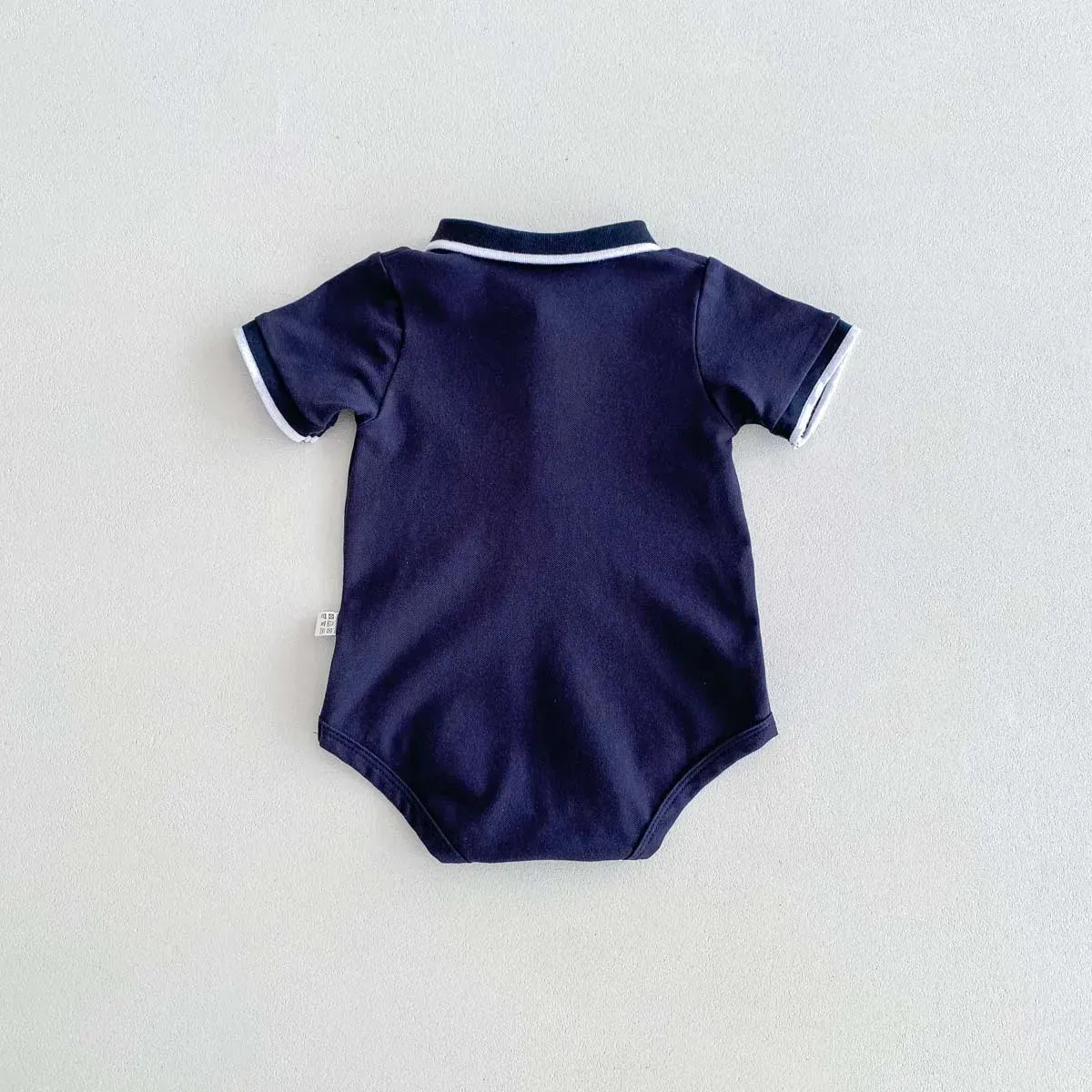 半袖ロンパース ベビーロンパース 半袖ポロシャツボディスーツ ホワイト/ネイビー/2カラー【mh0004459】