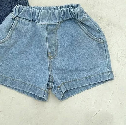 ハーフパンツ・ショートパンツ キッズパンツ デニム ショートパンツ ブルー 2カラー【mh0004546】