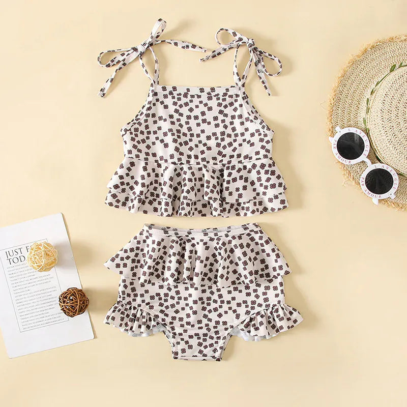 ベビー用水着 ベビー水着 ワンピース/セパレート ビキニ フリル フラワー小花柄プリント スイムウェア 2カラー【mh0005115】