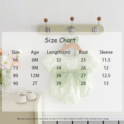 半袖ロンパース ベビーロンパース 半袖パフスリーブボディスーツ リボン フラワープリント ヘアバンドセット 2カラー【mh0005422】