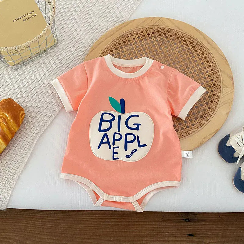 半袖ロンパース ベビーロンパース 半袖ボディスーツ レターロゴ 2カラー【mh0005486】