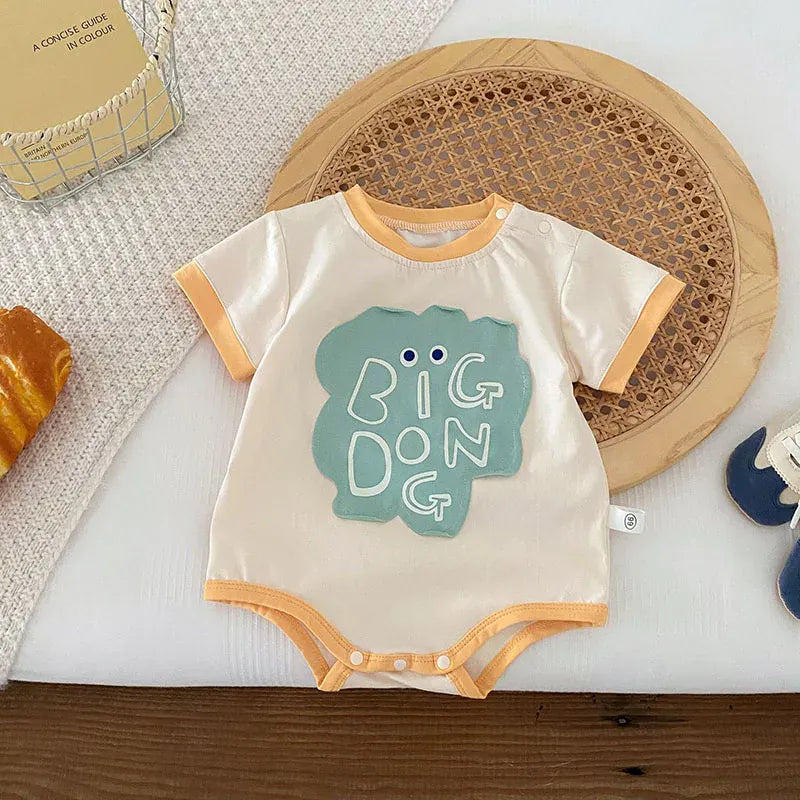 半袖ロンパース ベビーロンパース 半袖ボディスーツ レターロゴ 2カラー【mh0005486】