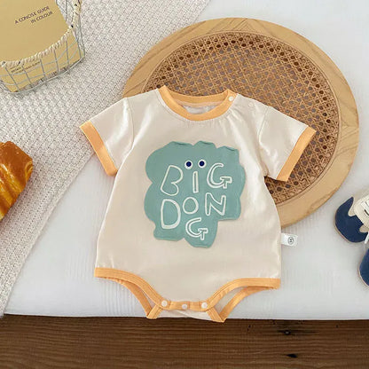 半袖ロンパース ベビーロンパース 半袖ボディスーツ レターロゴ 2カラー【mh0005486】