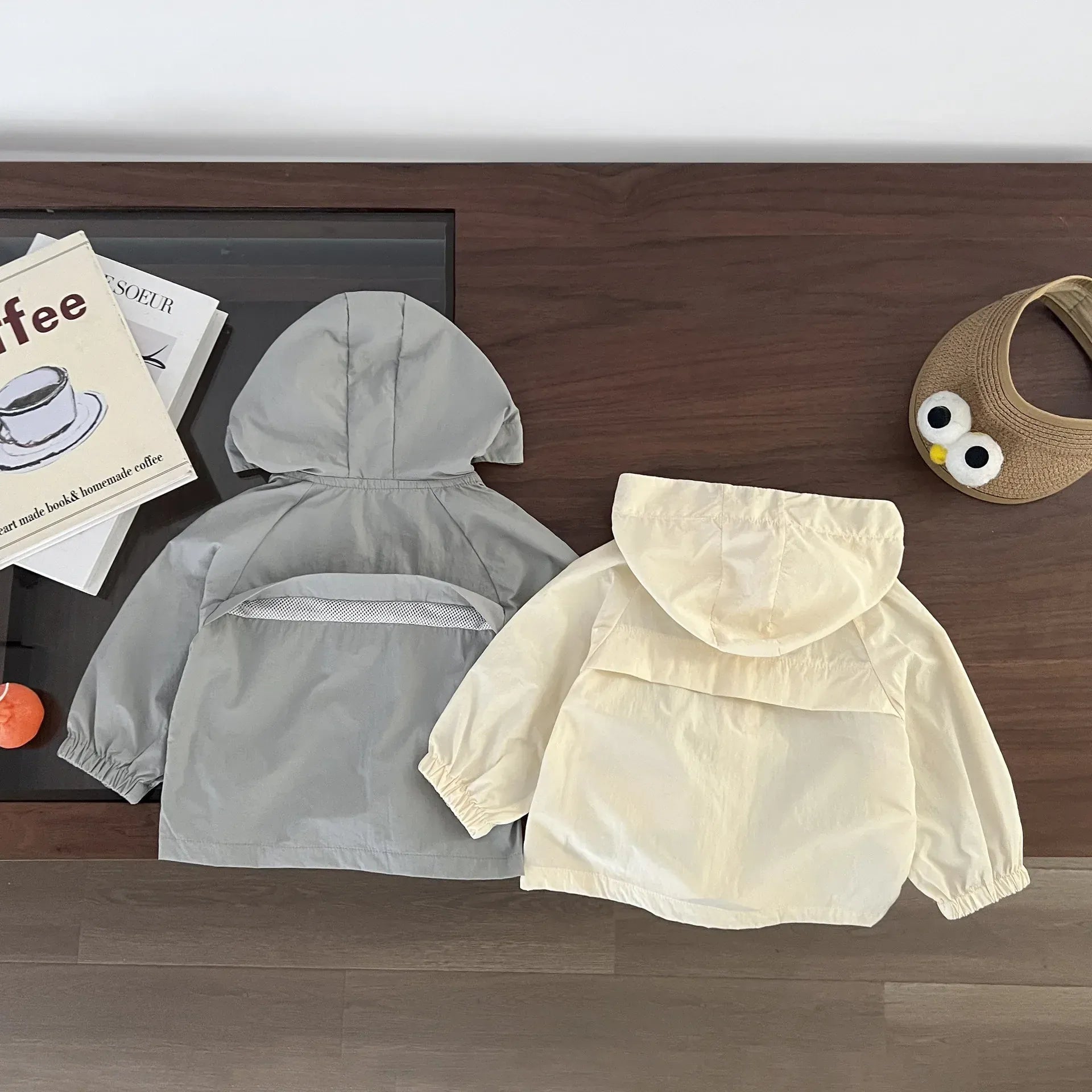 ショートコート・ジャケット・ジャンパー ベビーキッズアウター フーディパーカージャケット フード付きウィンドブレーカー ジャンパー 2カラー【mh0006214】