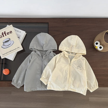 ショートコート・ジャケット・ジャンパー ベビーキッズアウター フーディパーカージャケット フード付きウィンドブレーカー ジャンパー 2カラー【mh0006214】