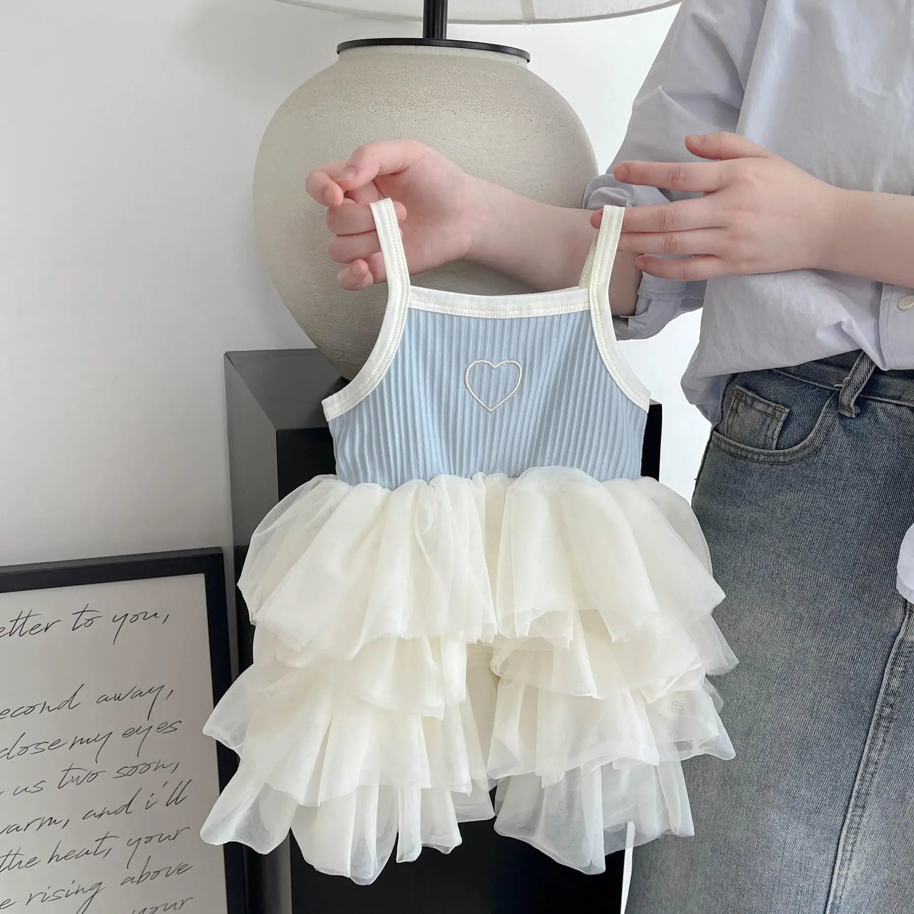 ノースリーブワンピース ベビーワンピース チュチュチュール ティアードスカート キャミソールワンピース 2カラー【mh0006215】