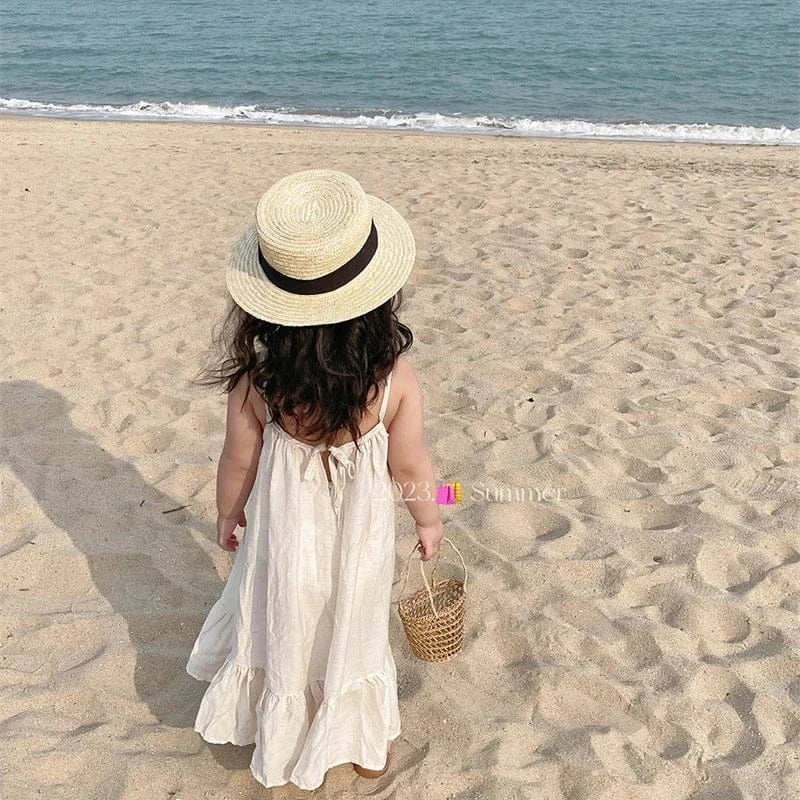 ノースリーブワンピース キッズワンピース キャミワンピ キャミソールサマードレス 2カラー【mh0006249】