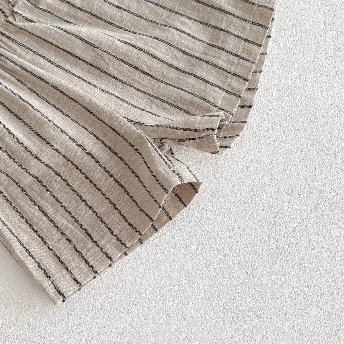 半袖セットアップ キッズセットアップ 2点セット 半袖シャツ+ショートパンツ ストライプ【mh0006535】