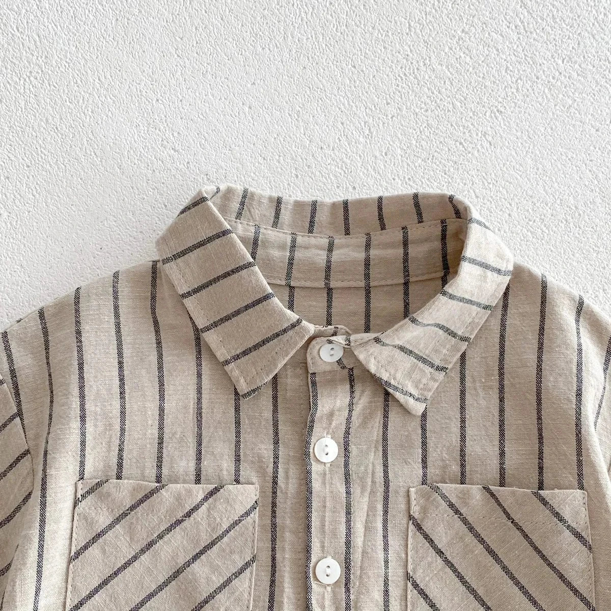 半袖セットアップ キッズセットアップ 2点セット 半袖シャツ+ショートパンツ ストライプ【mh0006535】