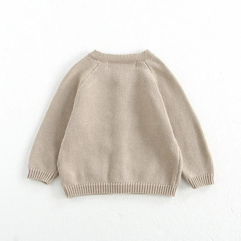 ロンパースセットアップ ベビーカーディガン/ロンパース ニットきのこ刺繍カーディガンジャケット/ニットマッシュルーム刺繍サスペンダーボディスーツ+ボンネット帽子セット 2カラー【mh0006696】