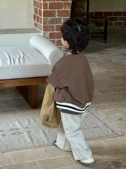 ショートコート・ジャケット・ジャンパー キッズアウター アルファベットアップリケスタジアムジャンパー スタジャン2カラー【mh0006708】