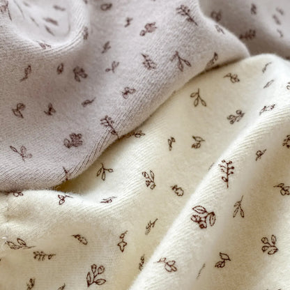 長袖ロンパース ベビーロンパース レースフリルサークル襟小花柄プリント長袖ボディスーツ 2カラー【mh0006785】