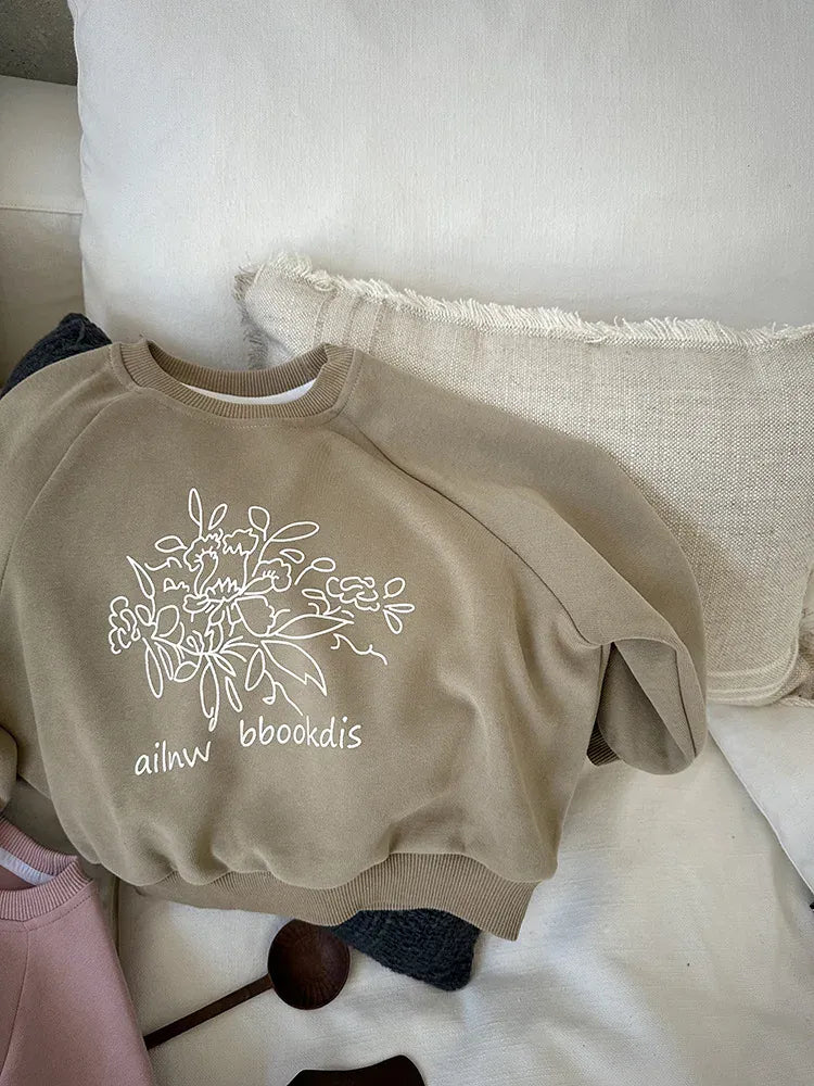 トレーナー・フーディ キッズトップス 長袖プリントルーズスウェットシャツプルオーバー 2カラー【mh0006810】