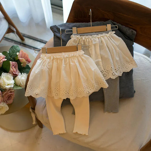 レギンスパンツ キッズパンツ レーススカートドッキングレギンスパンツ 2カラー【mh0006921】