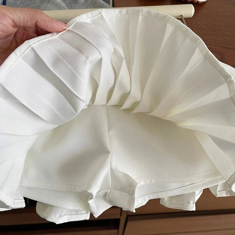 長袖セットアップ キッズセットアップ 2点セット シンプル長袖スウェットトレーナー+ボリュームプリーツティアードケーキスカート【mh0006941】