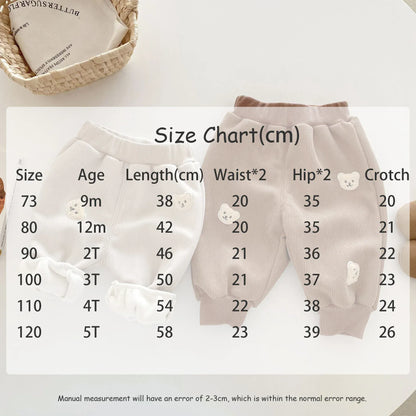 ロングパンツ・スウェットパンツ ベビーキッズ コーデュロイベアくまワッペンロングパンツ 2カラー【mh0006945】