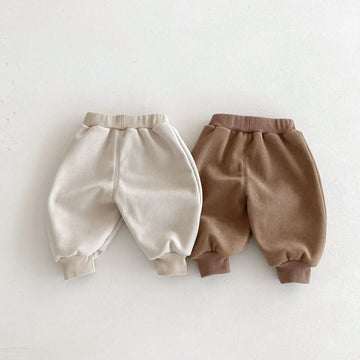 ロングパンツ・スウェットパンツ ベビーキッズ コーデュロイベアくまワッペンロングパンツ 2カラー【mh0006945】
