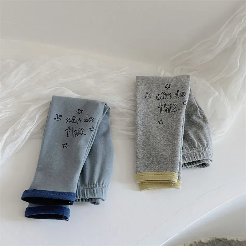 レギンスパンツ ベビーパンツ レターロゴプリントレギンスパンツ 2カラー【mh0006947】