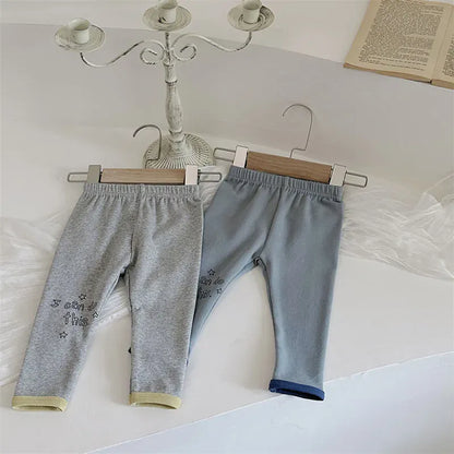 レギンスパンツ ベビーパンツ レターロゴプリントレギンスパンツ 2カラー【mh0006947】