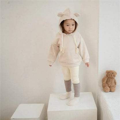 トレーナー・フーディ キッズトップス 耳付きフーディスウェットパーカー 2カラー【mh0007042】