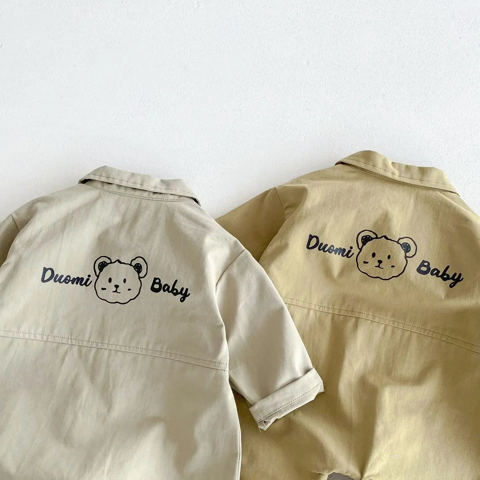 長袖ジャンプスーツ ベビージャンプスーツ バックプリント長袖シャツつなぎ 2カラー【mh0007292】