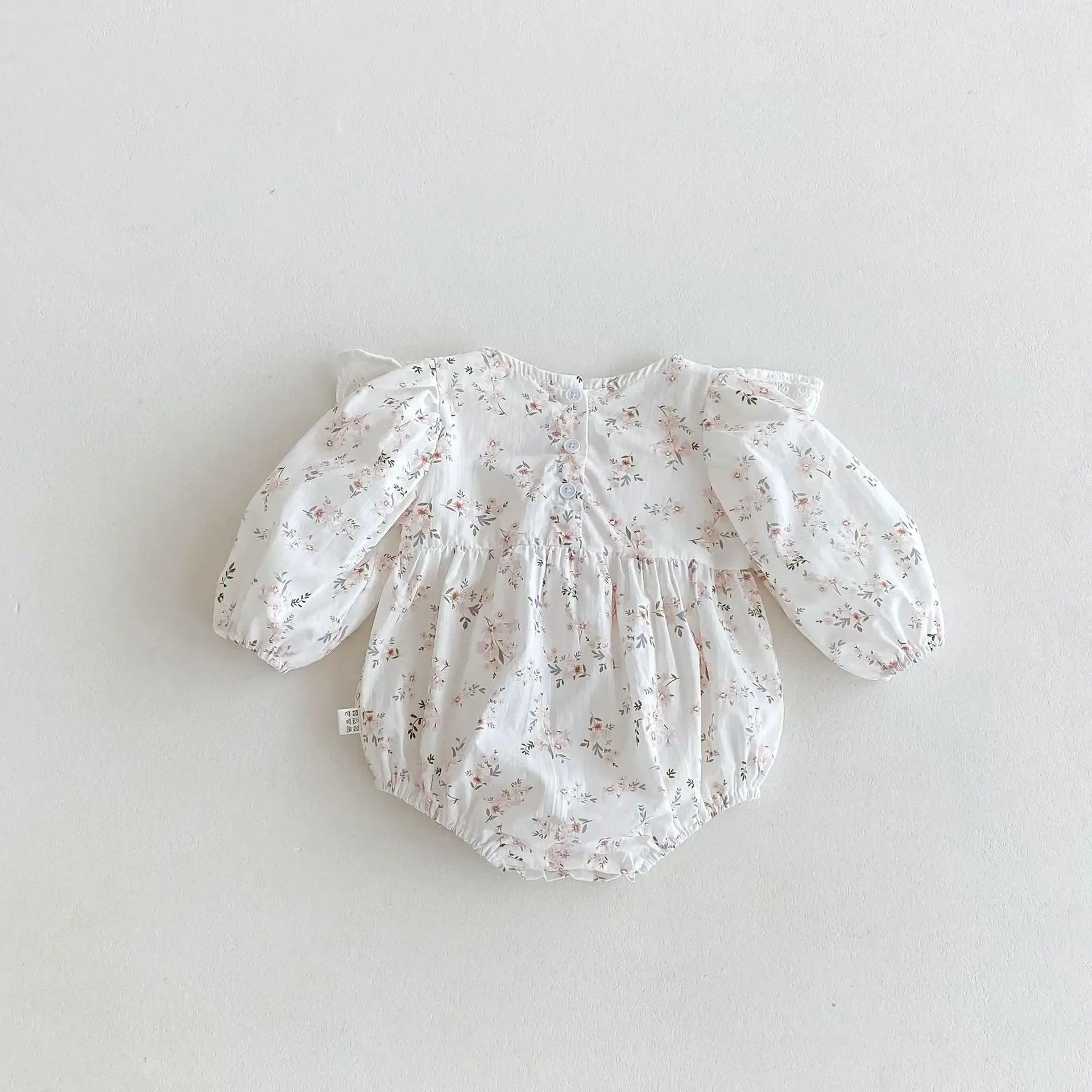 長袖ロンパース ベビーロンパース チェックビッグフリル長袖ボディスーツ 2カラー【mh0007466】